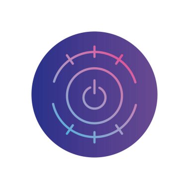 İzole güç düğmesi gradyan biçim vektör tasarımı