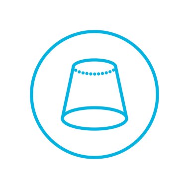 İzole edilmiş köreltilmiş koni çemberin içinde çizgi biçimi ikon vektör tasarımı