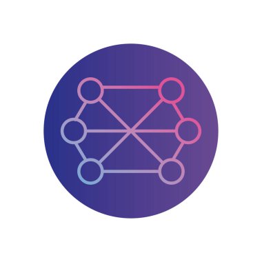 İzole noktalar devre gradyan biçim ikon vektör tasarımı