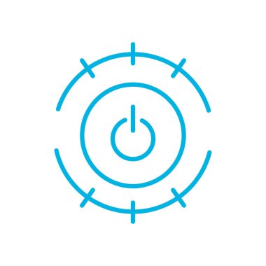 İzole güç düğmesi çizgisi biçim vektör tasarımı