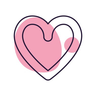 İzole edilmiş kalp çizgisi biçim vektör tasarımı