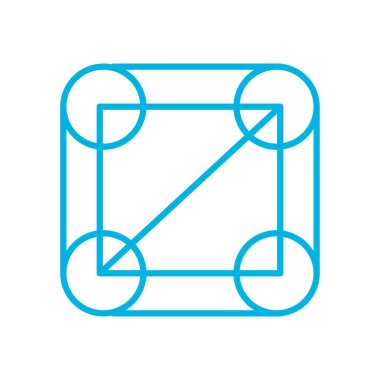 Devre kare çizgi biçim vektör tasarımı içinde izole noktalar