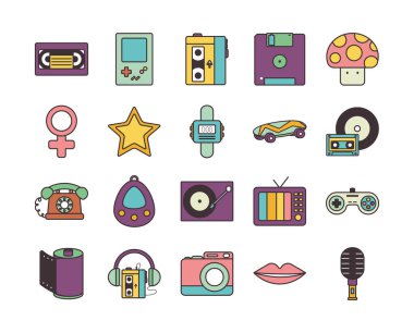 Retro satır doldurma biçim simgesi vektör dizaynı