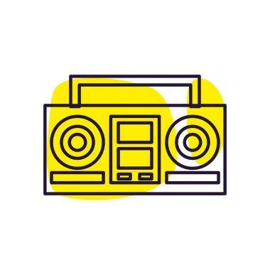 İzole müzik teybi satır biçimi vektör tasarımı