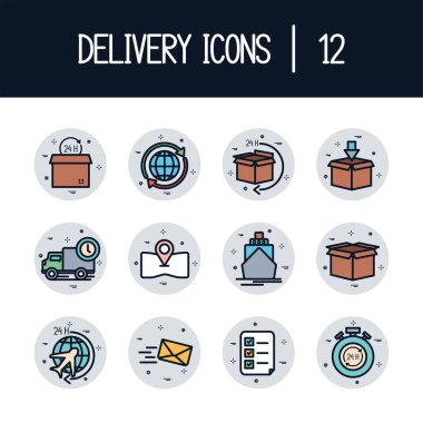 İzole edilmiş 12 dağıtım bloğu biçim ikonu vektör dizaynı