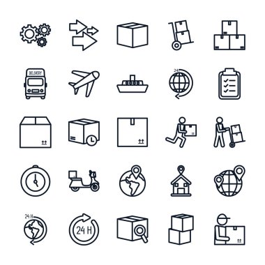 İzole dağıtım hattı biçim ikonu vektör dizaynı