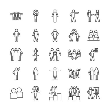 Isolated avatars line style icon set vector design