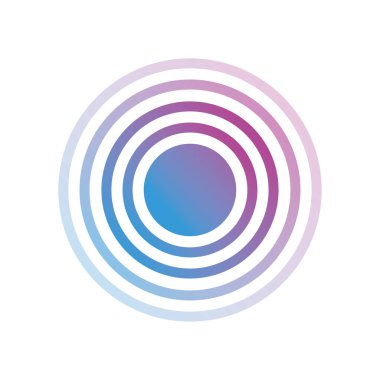 Dalgaların içinde izole edilmiş nokta gradyan biçim ikon vektör tasarımı