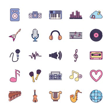 İzole müzik doldurma biçim vektör dizaynı