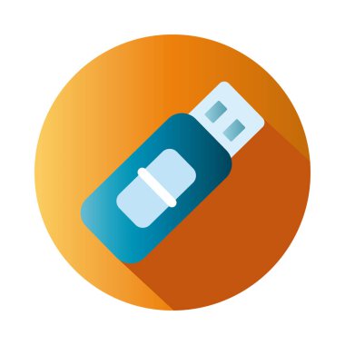İzole edilmiş usb blok gradyan biçim ikon vektör tasarımı