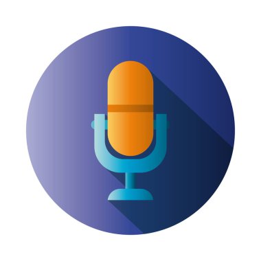 İzole müzik mikrofon blok gradyan biçim ikon vektör tasarımı
