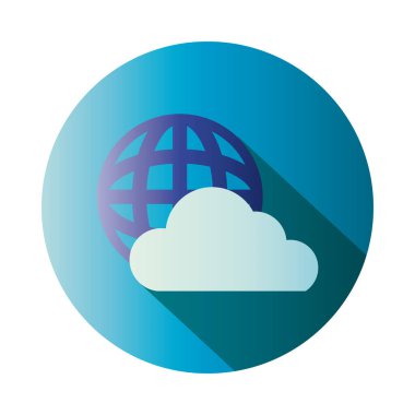 Bulut bloğu gradyan biçim vektör tasarımı ile izole edilmiş küresel küre