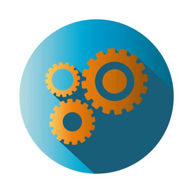 İzole metal dişliler gradyan biçim ikon vektör tasarımını engeller