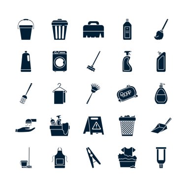 Temizleme servisi silueti biçim ikonu vektör tasarımı