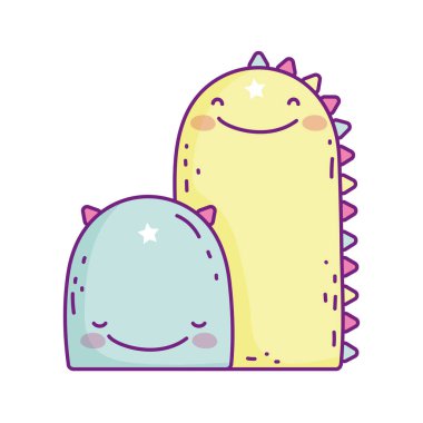 Kawaii canavarları vektör tasarımı