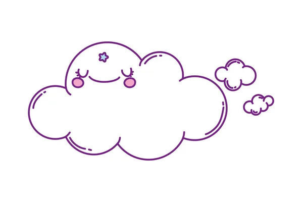 Kawaii nube de dibujos animados diseño de vectores — Vector de stock