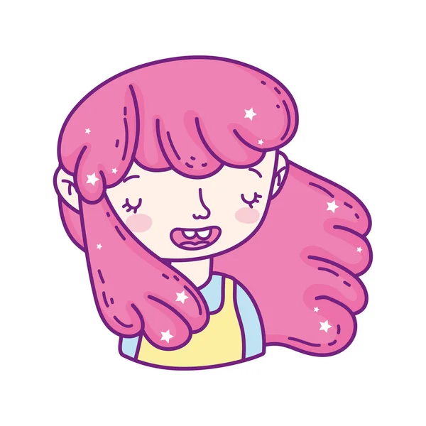 Cheveux roux fille dessin animé vecteur design — Image vectorielle