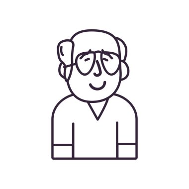 Isolated avatar man with glasses line style icon vector design