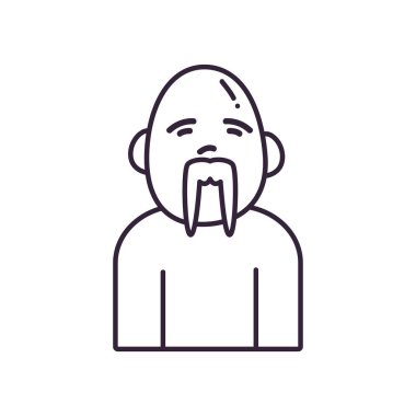 Isolated avatar man with mustache line style icon vector design