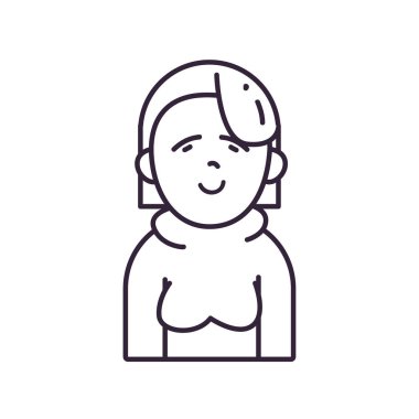 Isolated avatar woman wth sweater line style icon vector design