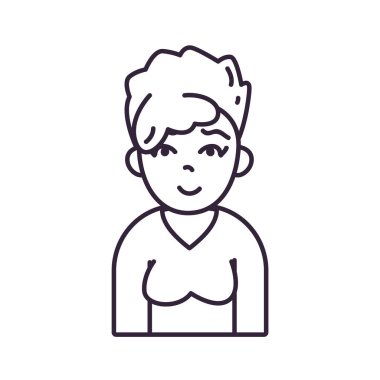 Isolated avatar woman wth sweater line style icon vector design
