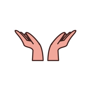 Isolated sign with hands fill style icon vector design