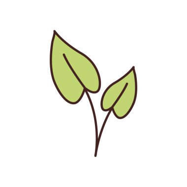 Isolated natural leaves fill style icon vector design