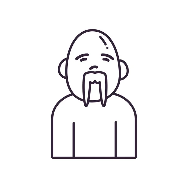 Isolated avatar man with mustache line style icon vector design — Διανυσματικό Αρχείο
