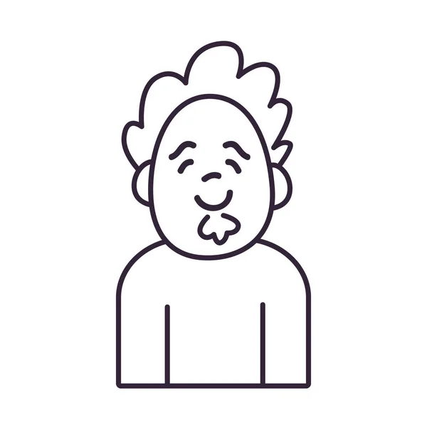 Изолированный аватар человека с усами стиль линии иконок векторный дизайн — стоковый вектор