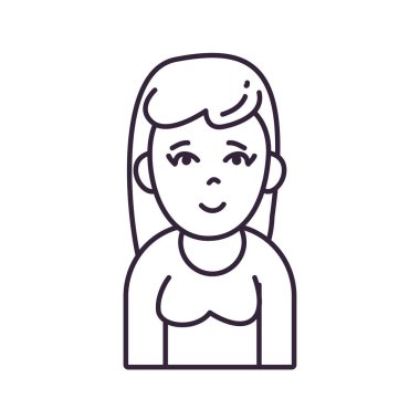 Isolated avatar woman wth sweater line style icon vector design