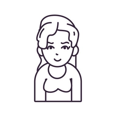 Isolated avatar woman wth sweater line style icon vector design