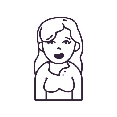 Isolated avatar woman with blouse line style icon vector design