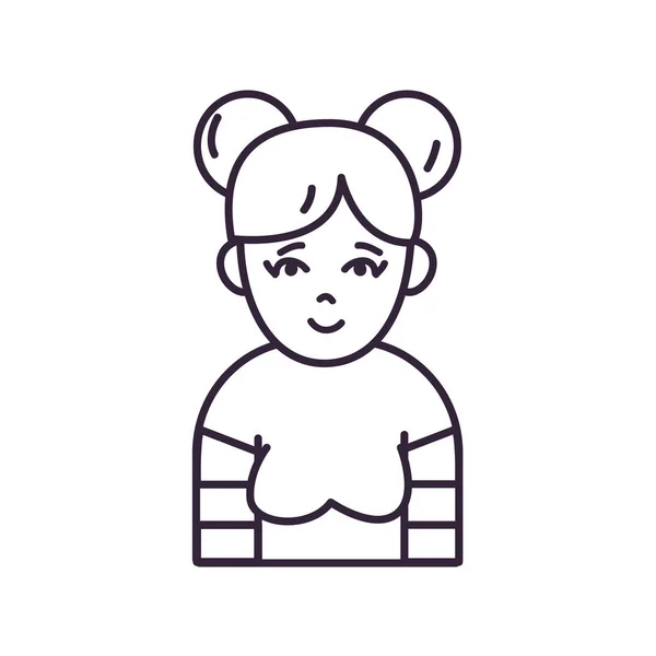 Isolated avatar woman with blouse line style icon vector design — Stok Vektör