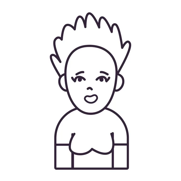 Isolated avatar woman with shirt line style icon vector design — Stok Vektör