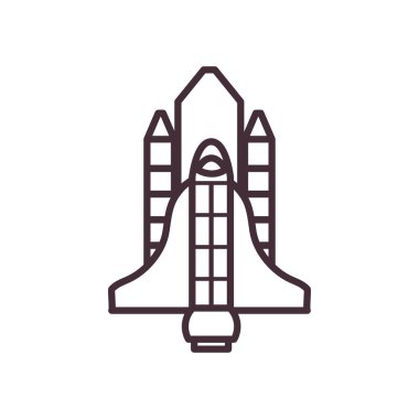 İzole edilmiş roket çizgisi biçim vektör tasarımı