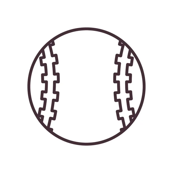Isolated ball of baseball sport line style icon vector design — Stok Vektör