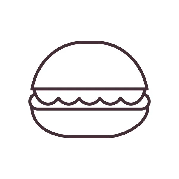 Isolated hamburger food line style icon vector design — Διανυσματικό Αρχείο