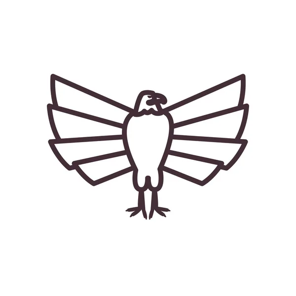 Isolated eagle bird line style icon vector design — Wektor stockowy