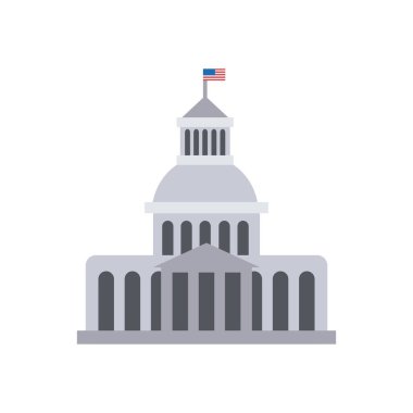 usa building with flag fill style icon vector design