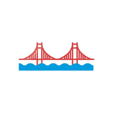 san francisco bridge fill style icon vector design