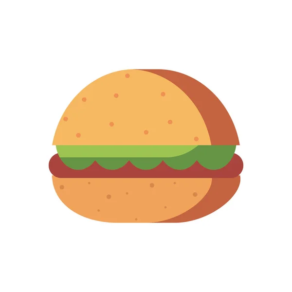 Isolated hamburger food fill style icon vector design — 스톡 벡터