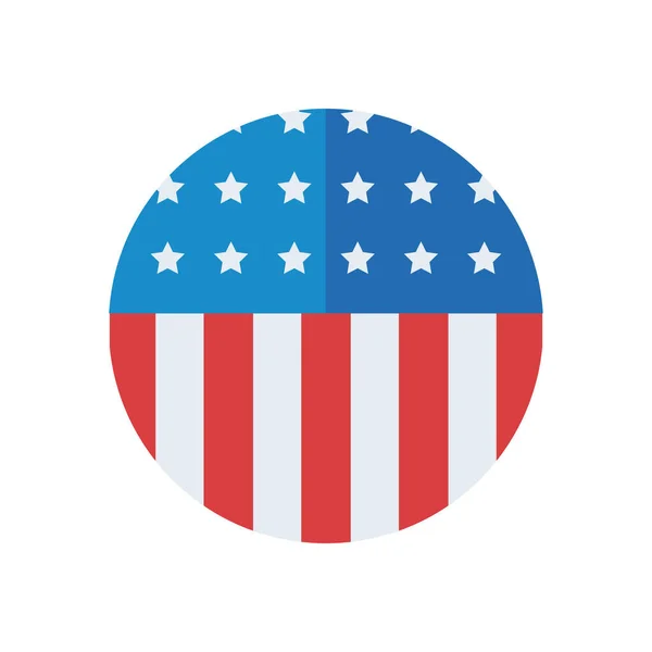 Usa Flagge Kreis füllen Stil-Symbol Vektor-Design — Stockvektor