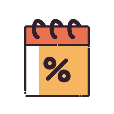 calendar with percentage fill style icon vector design