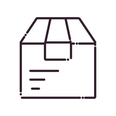 Teslimat kutusu çizgisi biçim vektör tasarımı