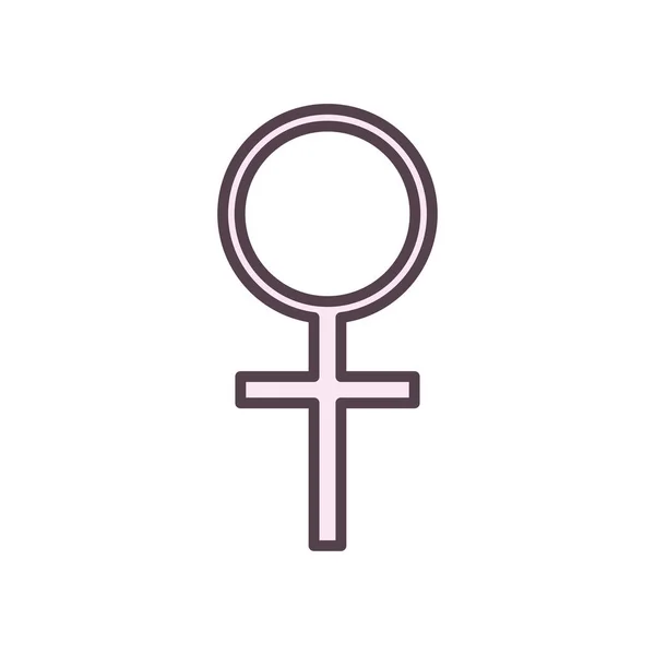 Isolated female gender line style icon vector design — Διανυσματικό Αρχείο