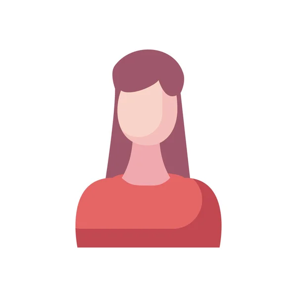 Avatar isolé femme remplir style icône vectoriel design — Image vectorielle