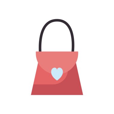 bag with heart fill style icon vector design
