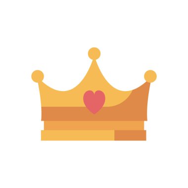 Isolated crown with heart fill style icon vector design