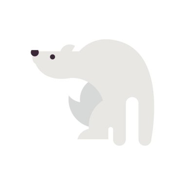 Cute polar bear cartoon fill style icon vector design