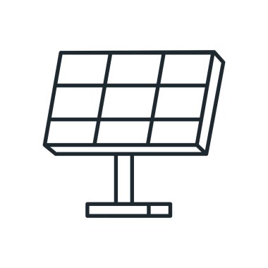 Isolated solar panel line style icon vector design